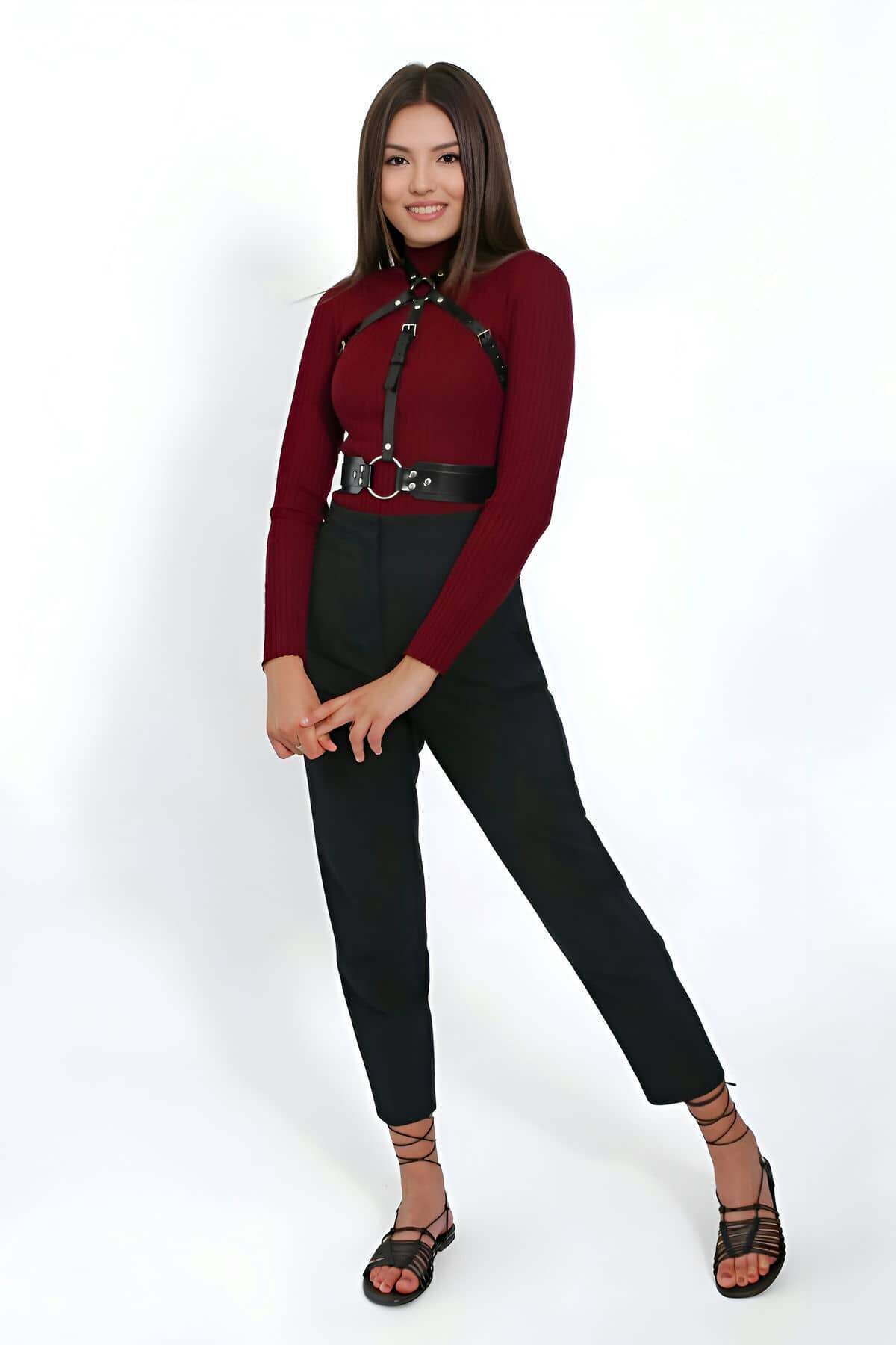 CLZ41 Gömlek Kemeri, Elbise Kemeri, T-Shirt Üzeri Kemer - Ürün Rengi:Kırmızı