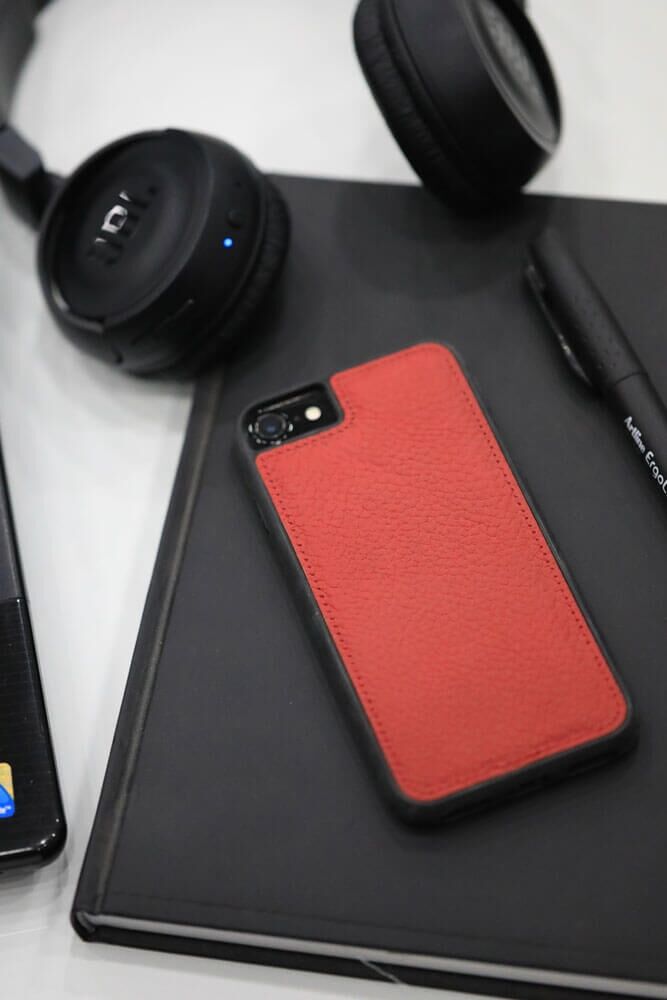CLZ359  iPhone 6 / 6s / 7 için Kırmızı Deri Telefon Kılıfı