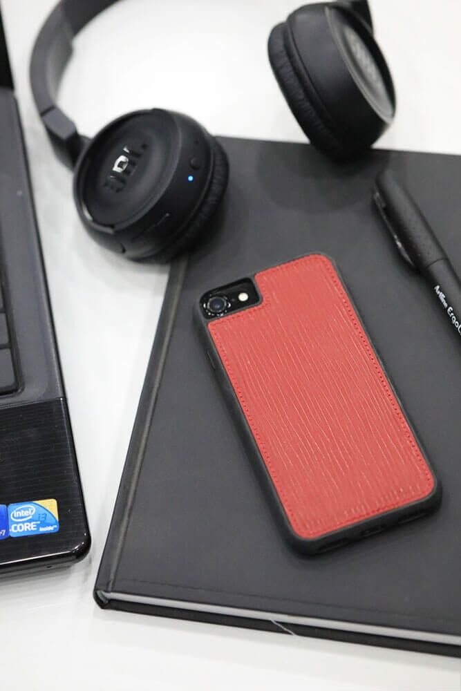 CLZ359  iPhone 6 / 6s / 7 için Kırmızı Yol Desenli Deri Telefon Kılıfı