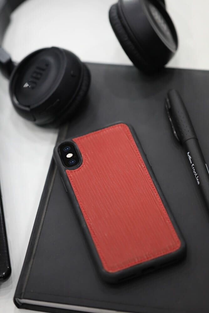 CLZ359  Kırmızı Deri iPhone X / XS Kılıfı