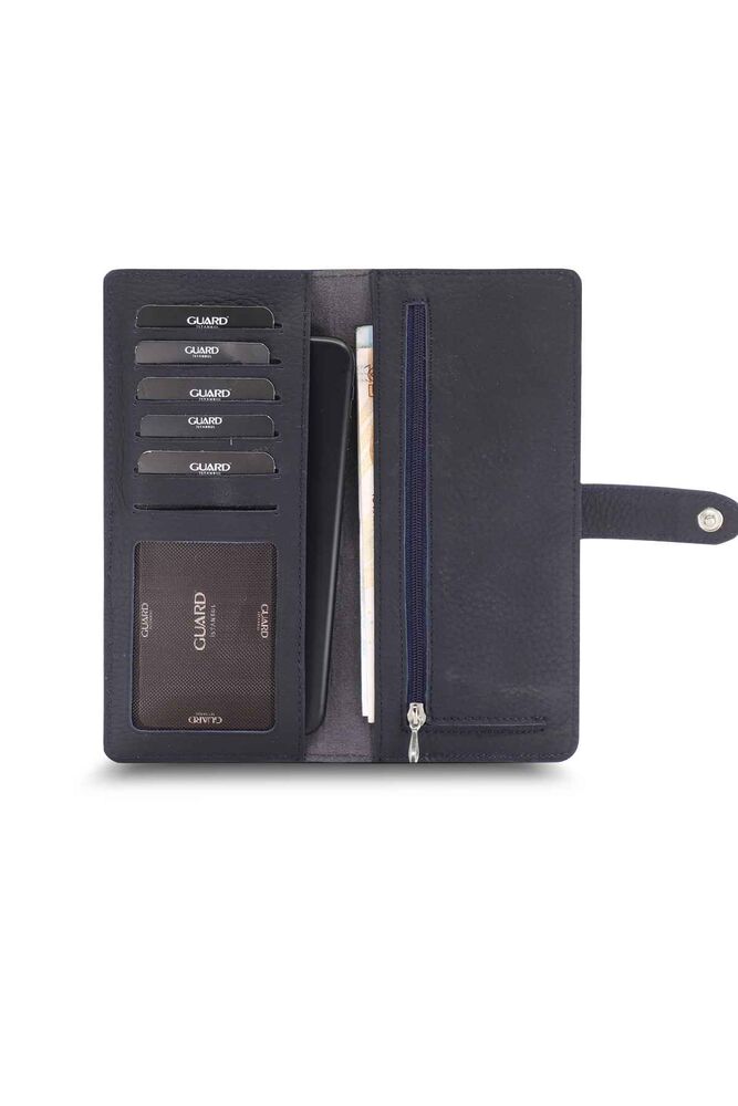CLZ359  Lacivert Kart ve Para Slotlu Deri Telefon Cüzdanı