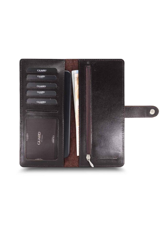 CLZ359  Large Croco Kahverengi Kart ve Para Slotlu Deri Telefon Cüzdanı