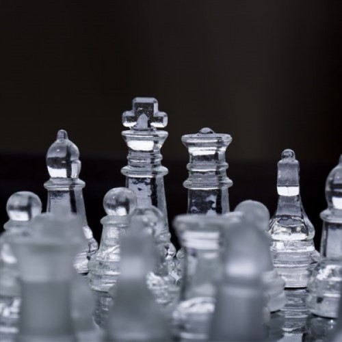 Glass Chess Cam Satranç Takımı (25 cm x 25 cm)