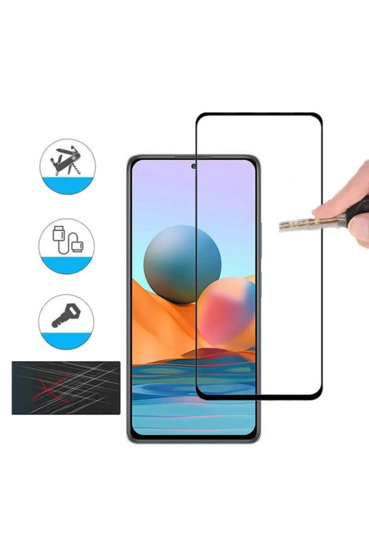 Xiaomi Redmi 9 Uyumlu Premium Ekran Koruyucu 9h Sert Temperli Kırılmaz Cam Koruma Şeffaf