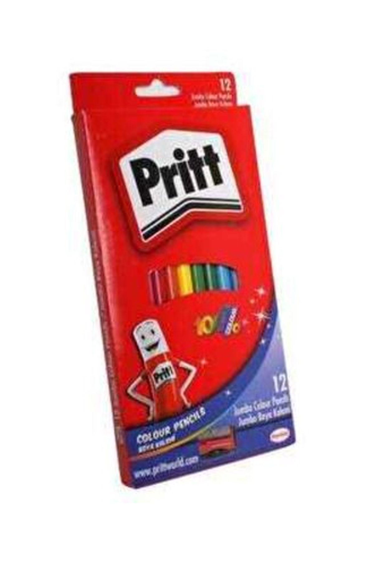 Pritt 1219733 Boya Kalemi 12 li Jumbo Üçgen Karton Kutu