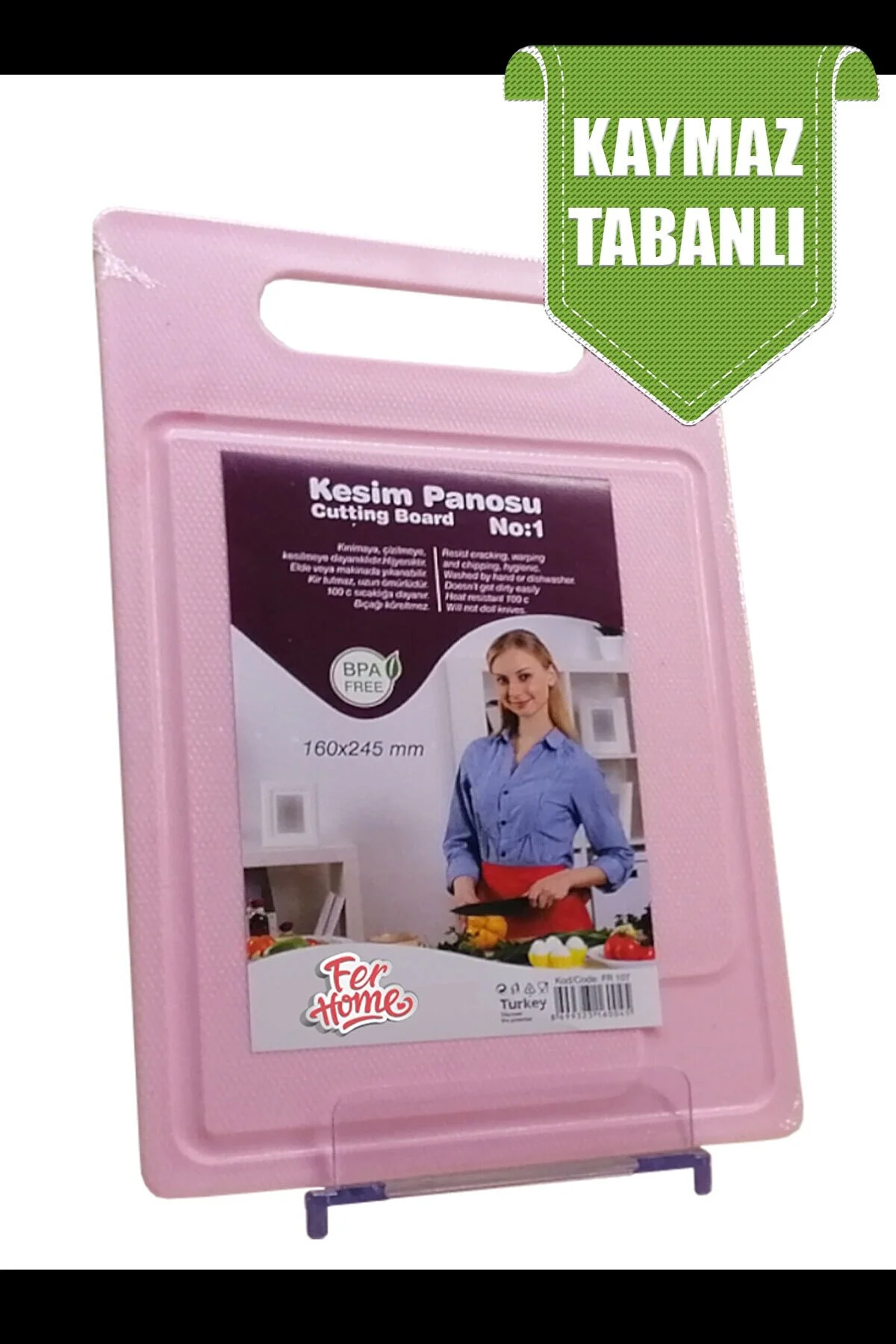 Kesme Tahtası Kaydırmaz Plastik Kesme Sunum Tahtası Pratik Kesim Panosu 160x245 Mm FR-107