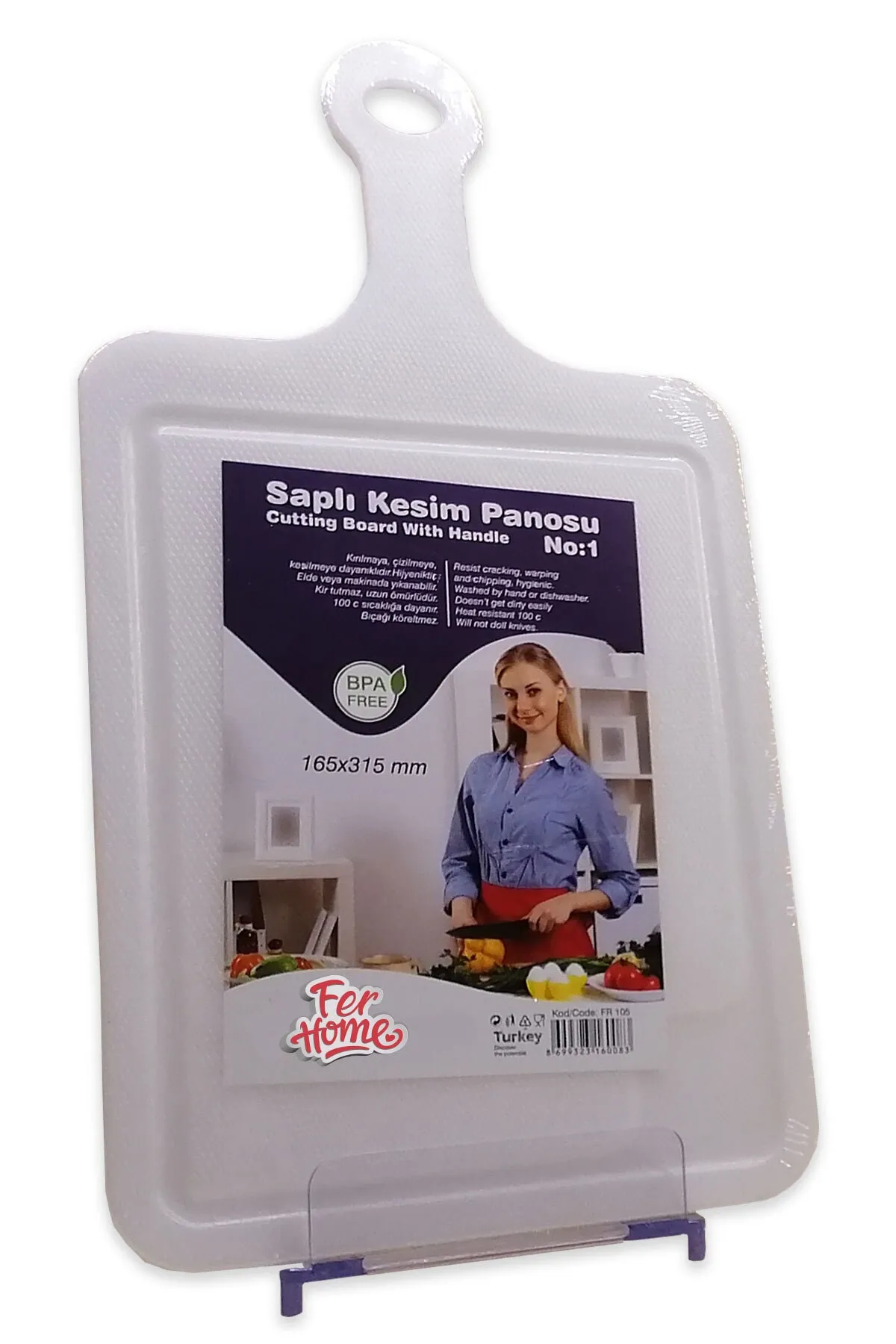 Kesme Tahtası Kaydırmaz Plastik Kesme Sunum Tahtası Pratik Kesim Panosu 165x315 Mm FR-105