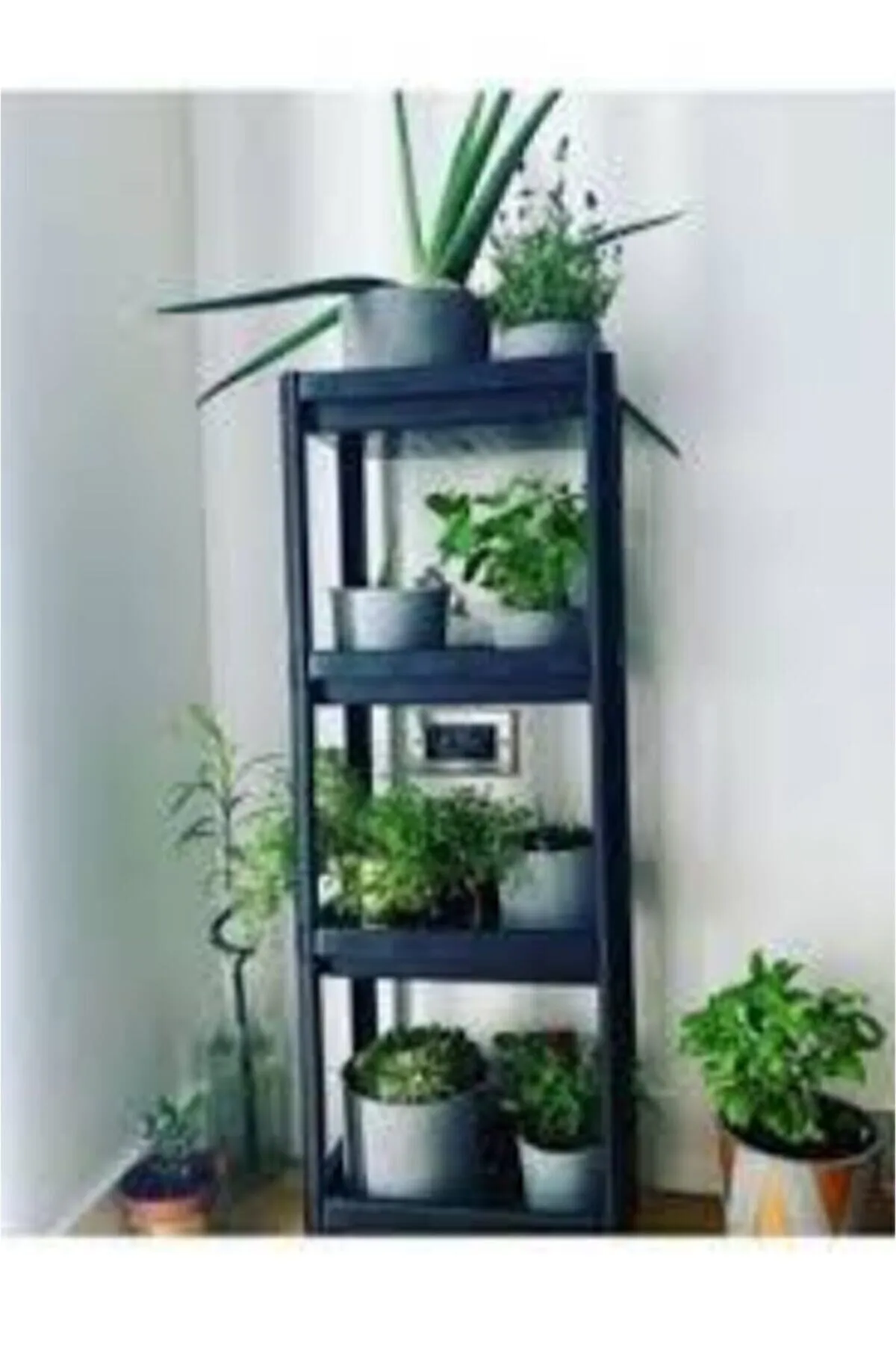 Shelf Unit Raf Ünitesi Siyah Renk 4 Katlı 81414