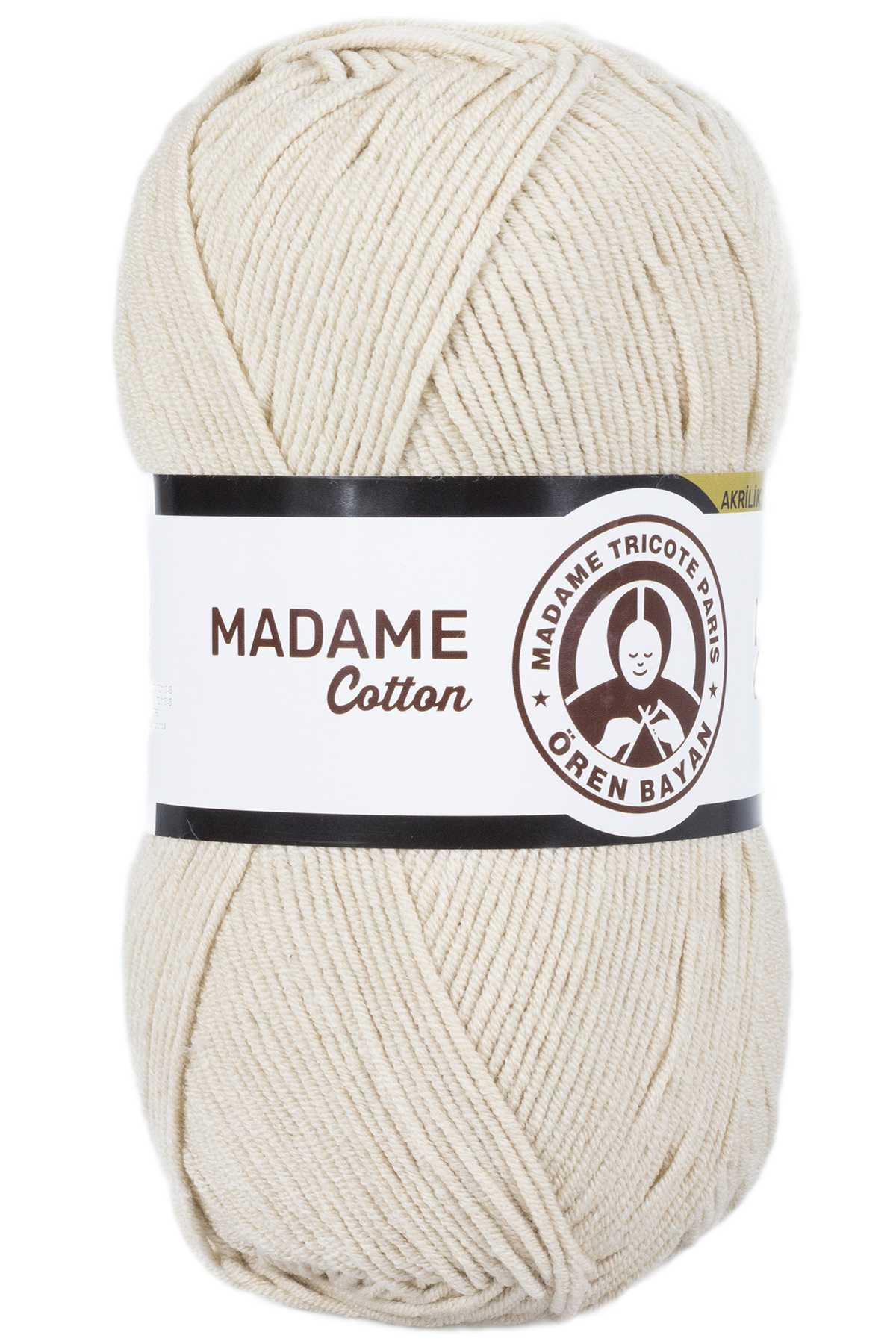 1 Adet Madame Cotton El Örgü İpi Yünü 100 gr 005 Bej