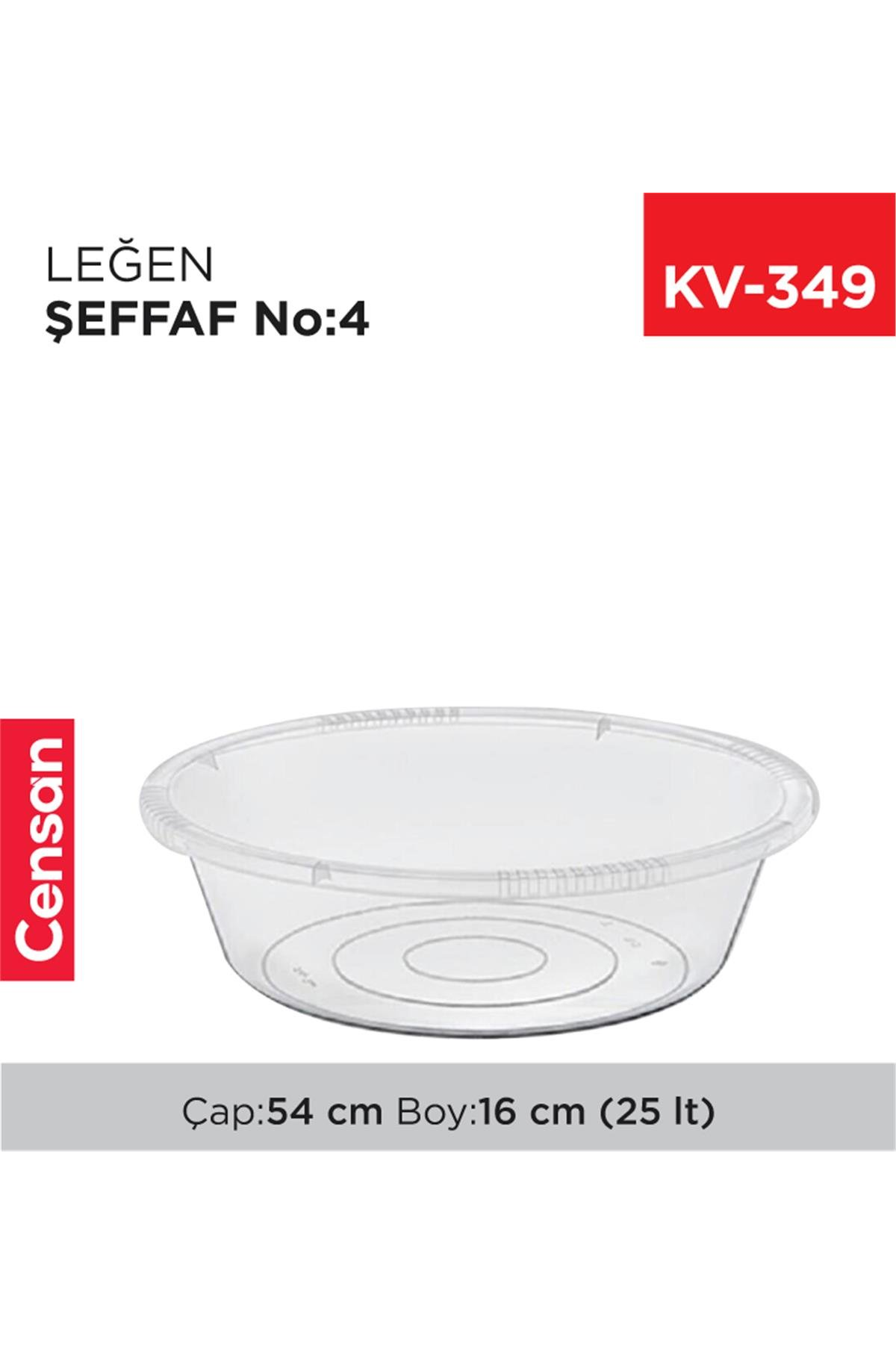 Şeffaf Leğen 4 No 25 Lt. E423