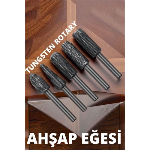 Turk Tungsten Ahşap Oyma Şekillendirme 5 li Eğe Seti