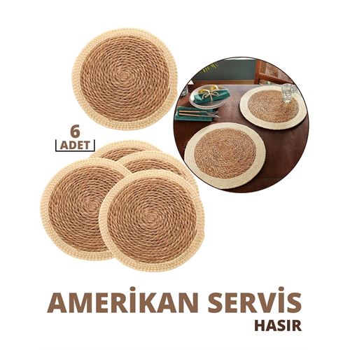 Turk Hasır Amerikan Servis 6 lı Set Millan Loya Design