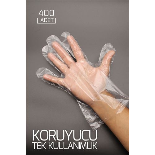 Turk 400 Adet Tek Kullanımlık Şeffaf Eldiven