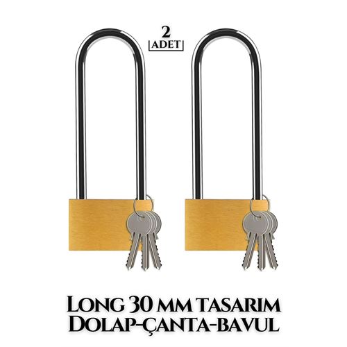 Turk Long 30 mm Dolap Çanta Bavul Kilidi 2 ADET