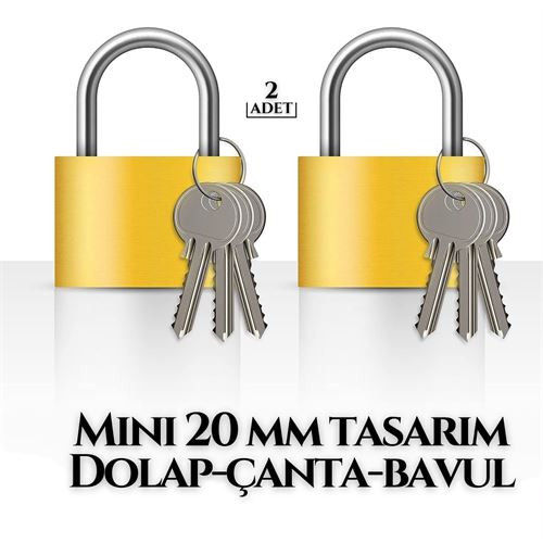 Turk Mini 20mm Dolap Çanta Bavul Kilidi 2 ADET