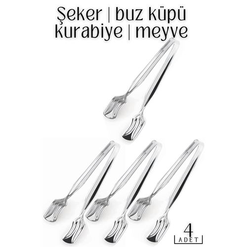 Turk Çelik Mini Maşa Zazzeri Design 4 lü Paket