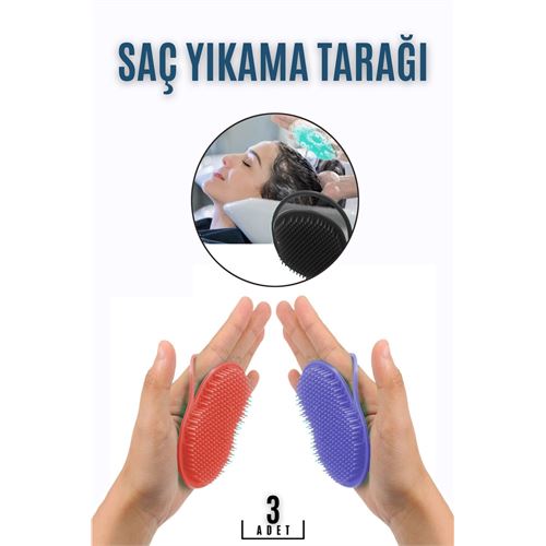 Turk Saç Yıkama Tarağı Avuçiçi 3 LÜ SET Belgiqa Design