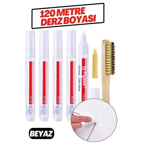 Turk Derz Arası 120 Metre Boyama Rötüş Kalemi BEYAZ