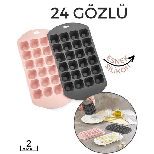 Turk Hızlı Buz Kalıbı 2 li 24 Bölme Esnek Silikon Sauvage Design