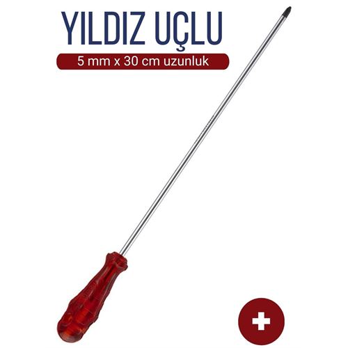 Turk 5 mm Uç 30 Cm Uzunluk Yıldız Uç Tornavida