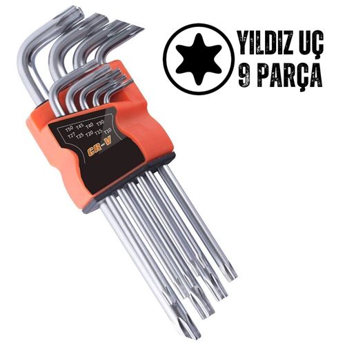 Turk Yıldız Torx Combination 9 Parça Alyan Seti