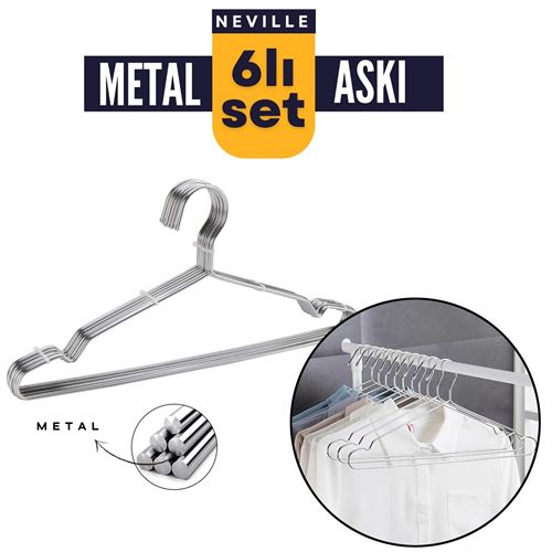 Turk Metal Elbise Askısı 6 ADET