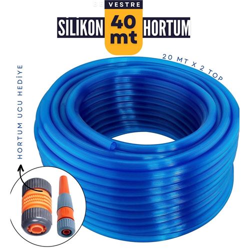 Turk 40 Metre Silikonlu Bahçe Hortumu Sulama Aparatı HEDİYELİ