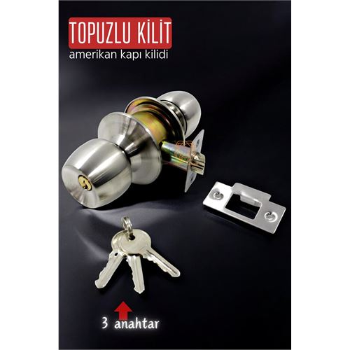 Turk Topuzlu Kilit Amerikan Kapı Kilit Buton Set