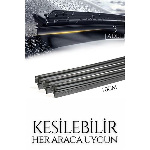 Turk Kesilebilir 70 cm Silecek Lastiği 3 lü set