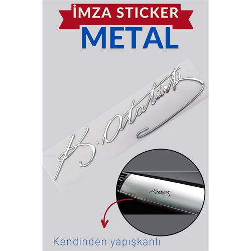 Turk Metal 8.5 Cm Atatürk İmzası Sticker