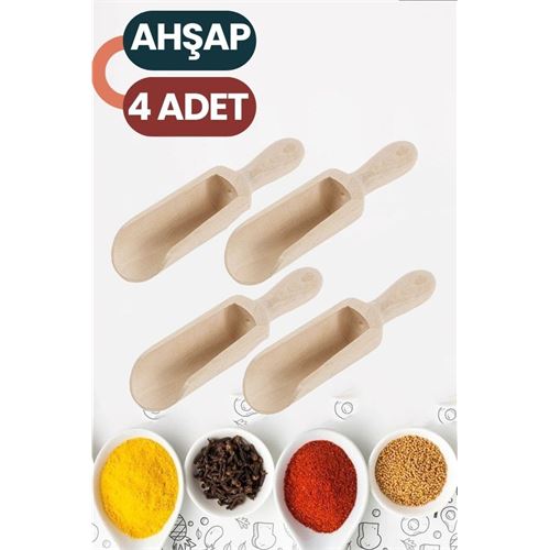 Turk Baharat Kaşığı 8 cm Mini Doğal Ahşap El Yapımı