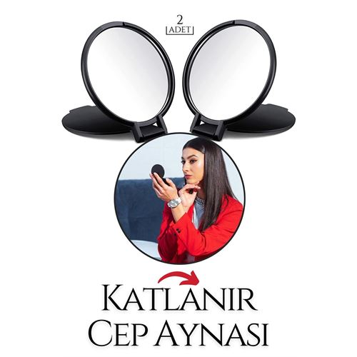 Turk Katlanabilir Mini Çanta Aynası 2 li SET