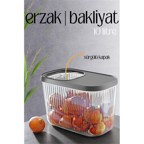 Turk MultiBox Erzak Bakliyat Kutusu Sürgülü Kapak 10 Litre