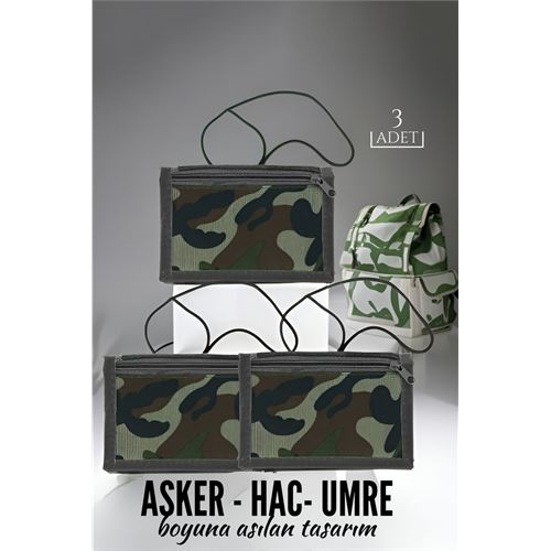 Turk İpli Asker Hac Umre Cüzdanı 3 ADET