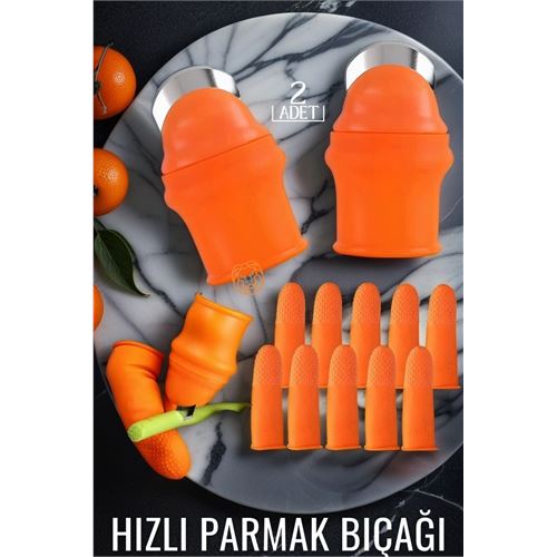 Turk Hızlı Parmak Bıçağı Başparmak Sebze Kesici 2 li set