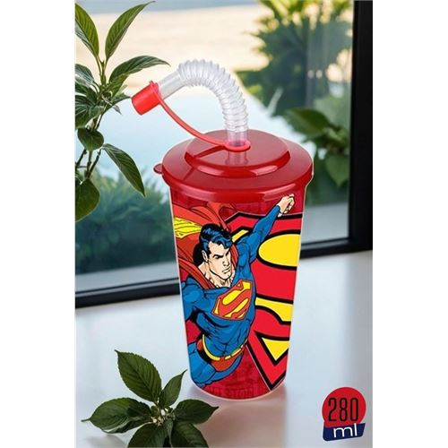 Turk Pipetli Superman Lisanlı Çocuk Bardağı