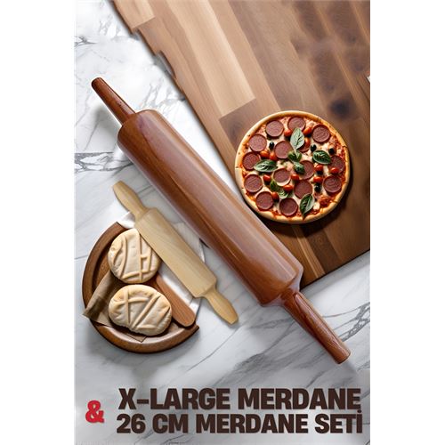 Turk 50 cm X-Large Pizza Merdane 2 li SET Woodyard Design