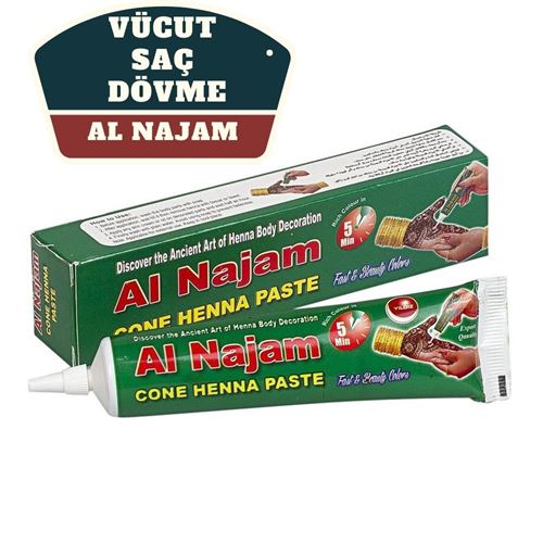 Turk 4 ADET Al Najam Kırmızı Vücut Saç Dövme Hint Kınası 716386 Toptan Paket