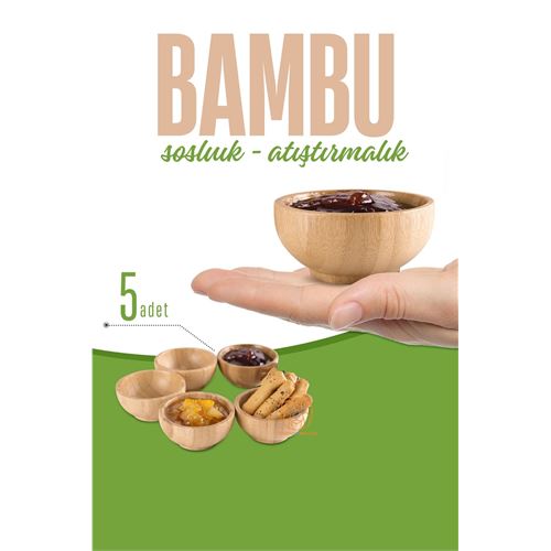 Turk Bambu Sosluk Reçellik Seti 5 ADET Mini