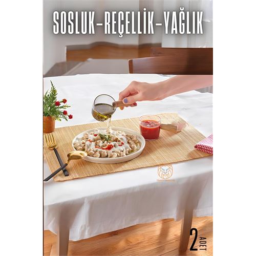 Turk Reçellik Sosluk  Ahşap Saplı Mika 2 ADET