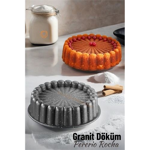 Turk 4 ADET Tart Kalıbı Granit Döküm P.Rocha Design 719979 TOPTAN PAKET