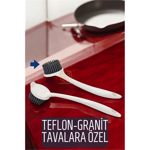 Turk Teflon ve Granit Tava Tencere Fırçası Silikon Teflon Fırçası