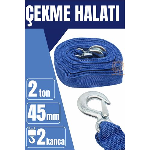 Turk Çekme Halatı Driver 2 Ton 4 Metre Kemer Model Araç