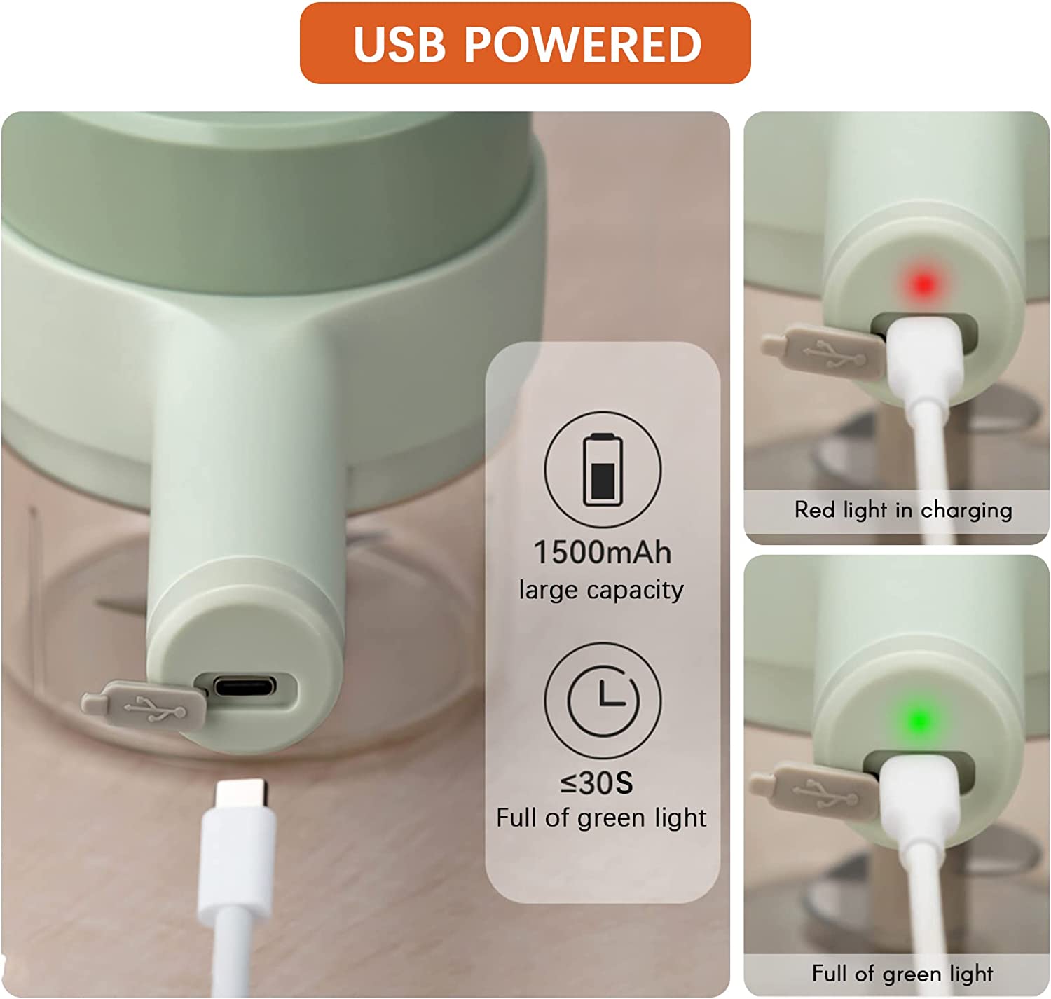 4 in 1 Usb Şarjlı Gıda Doğrayıcı Kablosuz Sebze Kesici Seti Sebze Doğrayıcı (4767)