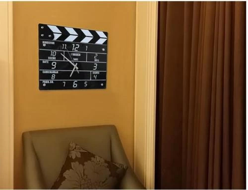 Clapperboard Clock  Analog Klaket Duvar Saati