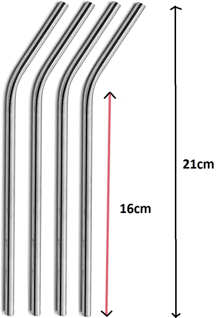 Çelik Pipet Paslanmaz Çelik Metal Meşrubat Pipeti Ve Pipet Temizleme Fırçası Seti 5 Parça