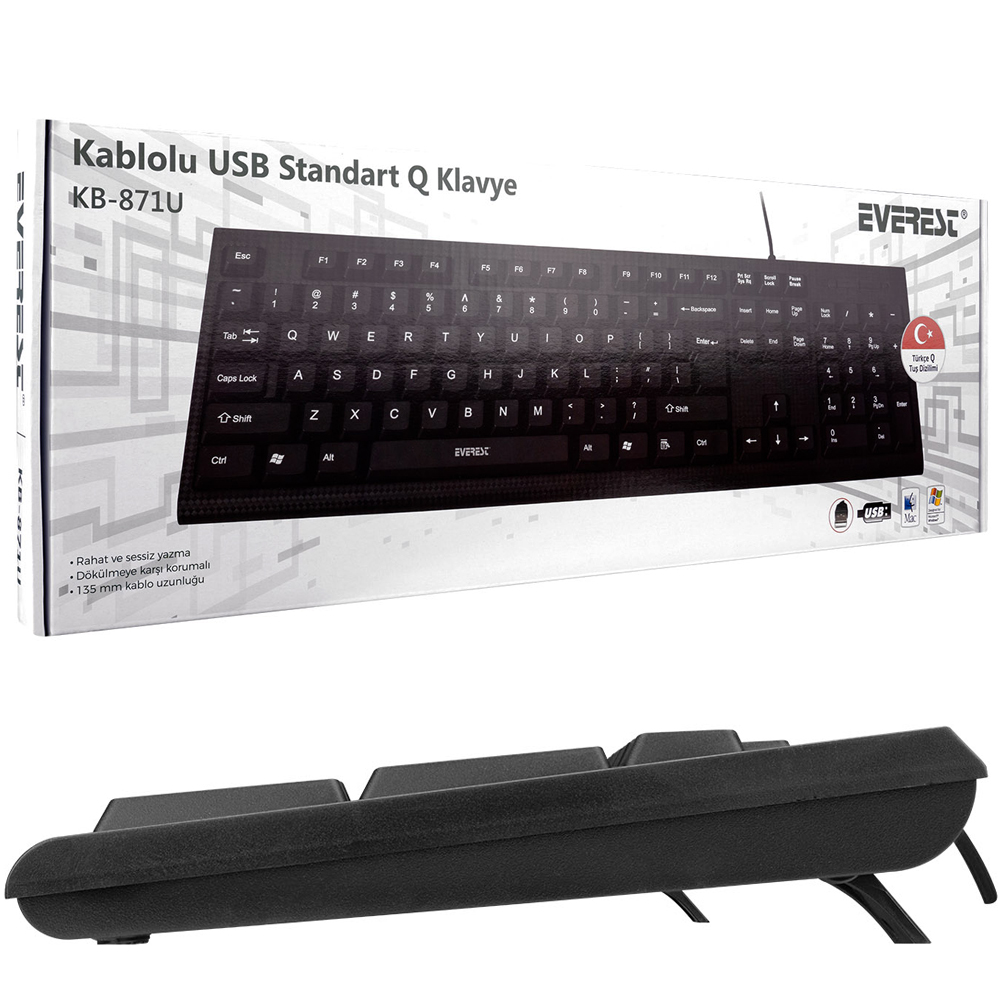 EVEREST KB-871U SİYAH USB STANDART Q KLAVYE (4767)