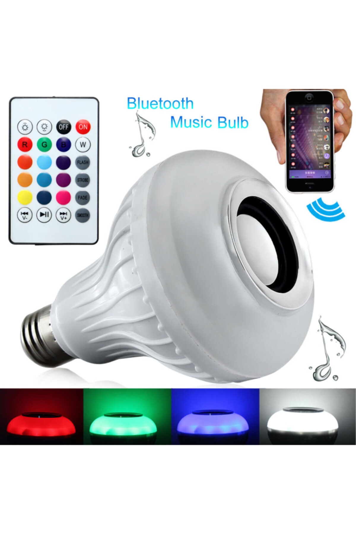 Bluetooth Hoparlör Akıllı Led Ampul Lamba (4767)