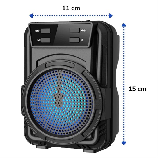 Mini Hoparlör Işıklı Taşınabilir Bluetooth Wireless FM Radyolu Sd Kart ve USB Girişli Hoparlör (4767)