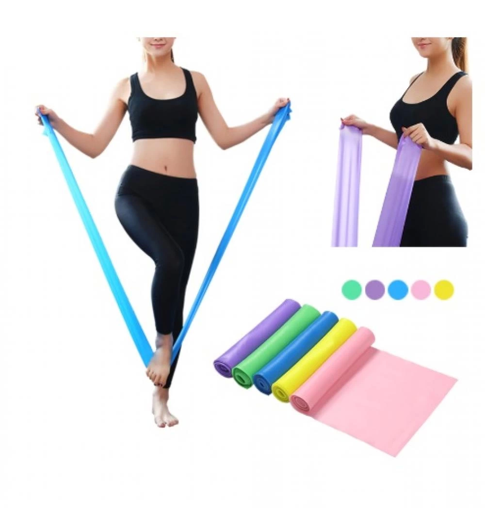 Sarı Pilates Lastiği Kolay Direnç Pilates 120 Cm*15 Cm*0.25 Mm